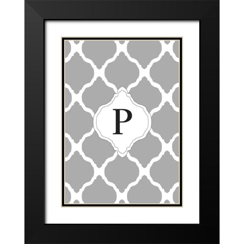 P Black Modern Wood Framed Art Print with Double Matting by Art Licensing Studio