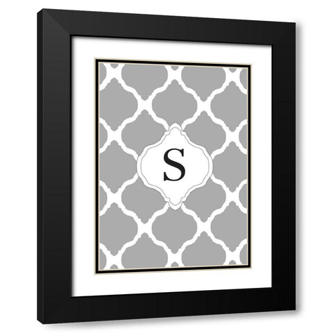 S Black Modern Wood Framed Art Print with Double Matting by Art Licensing Studio