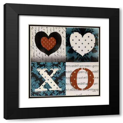 4-Up Love Black Modern Wood Framed Art Print with Double Matting by Art Licensing Studio