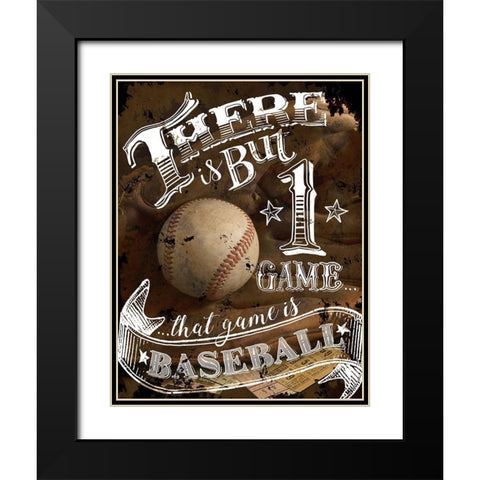 that Game is Baseball Black Modern Wood Framed Art Print with Double Matting by Art Licensing Studio