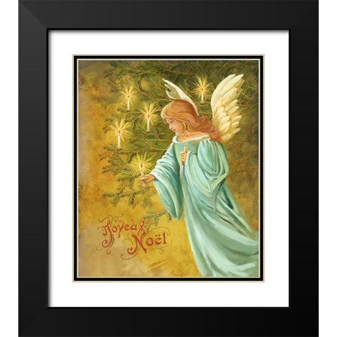 Candle Lighting Angel Black Modern Wood Framed Art Print with Double Matting by Art Licensing Studio