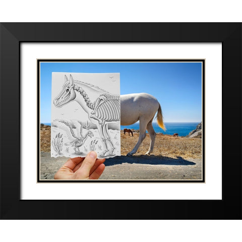 Pencil Vs Camera 40 - The Skeletons Black Modern Wood Framed Art Print with Double Matting by Heine, Ben
