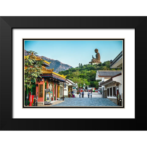 Buddha - Hong Kong Black Modern Wood Framed Art Print with Double Matting by Heine, Ben