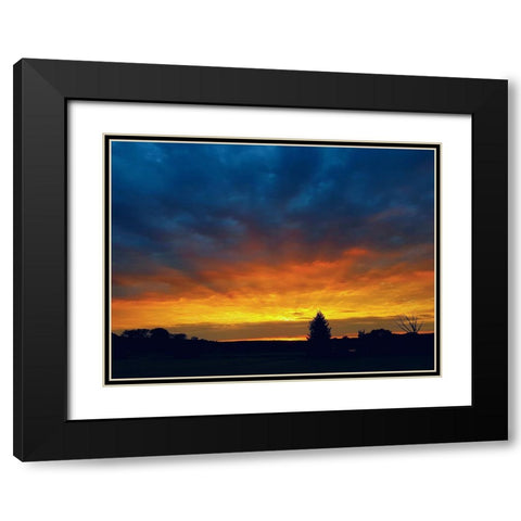 Sunset Black Modern Wood Framed Art Print with Double Matting by Heine, Ben