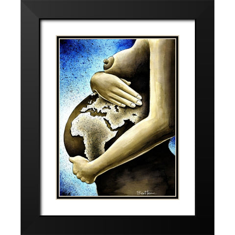 Mother Africa 1 Black Modern Wood Framed Art Print with Double Matting by Heine, Ben