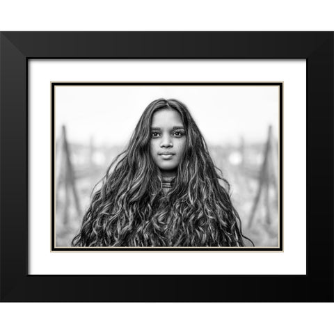 Never Ending Black Modern Wood Framed Art Print with Double Matting by Heine, Ben