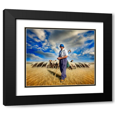 The Shephards Call Black Modern Wood Framed Art Print with Double Matting by Heine, Ben