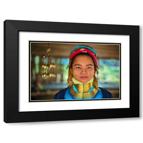 Young Padaung Woman Thailand - 5 Black Modern Wood Framed Art Print with Double Matting by Heine, Ben