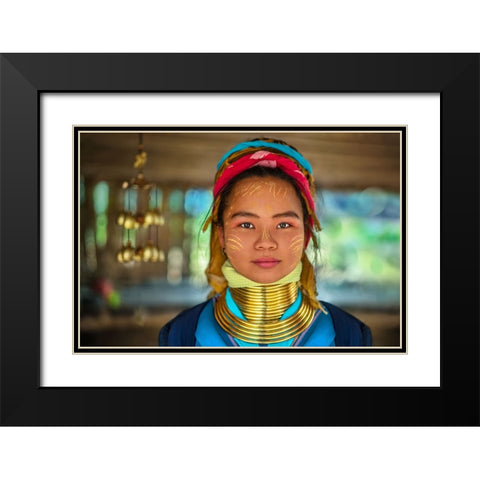 Young Padaung Woman Thailand - 5 Black Modern Wood Framed Art Print with Double Matting by Heine, Ben