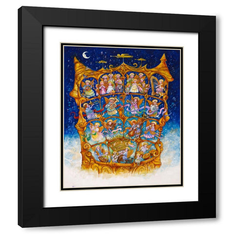 And The Angels Sing Black Modern Wood Framed Art Print with Double Matting by Bell, Bill