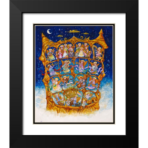And The Angels Sing Black Modern Wood Framed Art Print with Double Matting by Bell, Bill