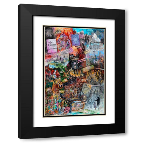 Dickens Black Modern Wood Framed Art Print with Double Matting by Bell, Bill