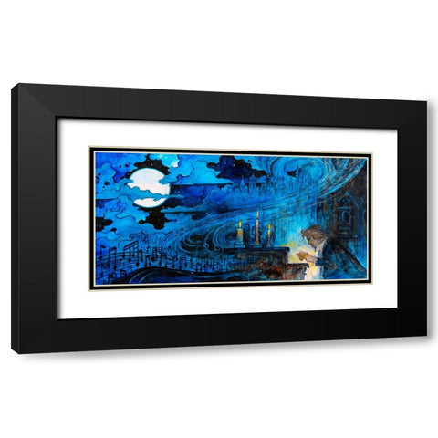 Moonlight Sonata Black Modern Wood Framed Art Print with Double Matting by Bell, Bill