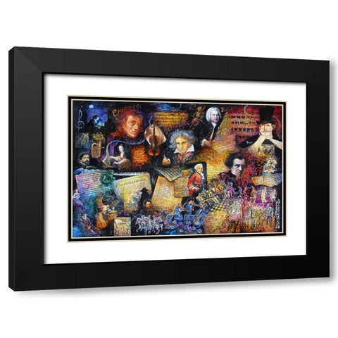 Art of Music Black Modern Wood Framed Art Print with Double Matting by Bell, Bill