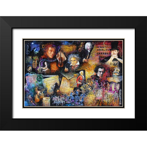 Art of Music Black Modern Wood Framed Art Print with Double Matting by Bell, Bill