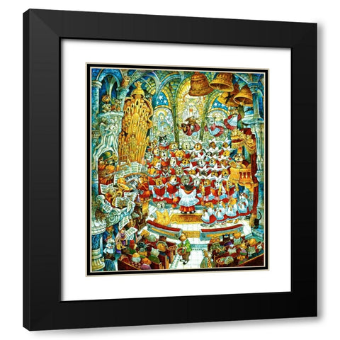 Howl-A-Lujah Black Modern Wood Framed Art Print with Double Matting by Bell, Bill