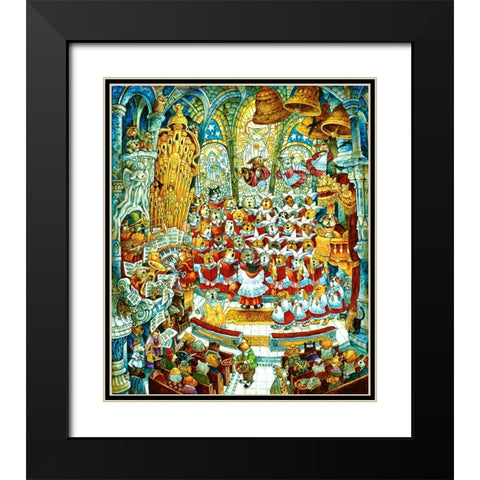 Howl-A-Lujah Black Modern Wood Framed Art Print with Double Matting by Bell, Bill