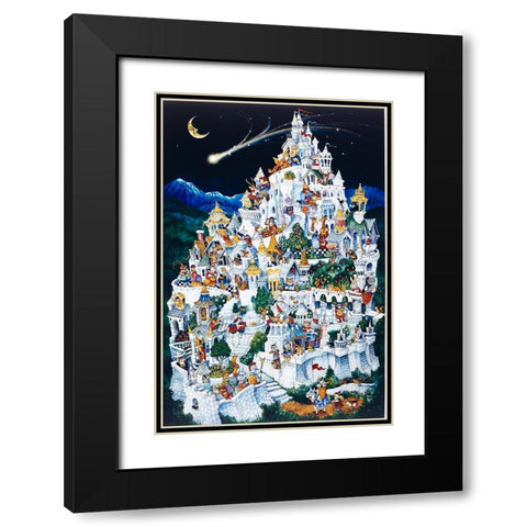 Animal Castle Black Modern Wood Framed Art Print with Double Matting by Bell, Bill