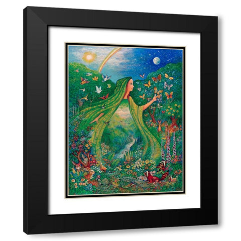 Mother Nature Black Modern Wood Framed Art Print with Double Matting by Bell, Bill