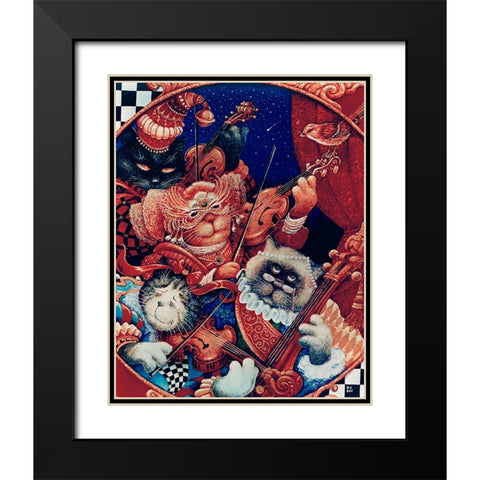 9 Black Modern Wood Framed Art Print with Double Matting by Bell, Bill