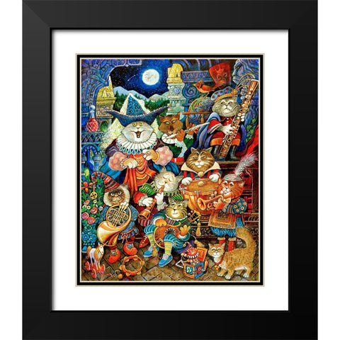 Moon Light Serenade Black Modern Wood Framed Art Print with Double Matting by Bell, Bill