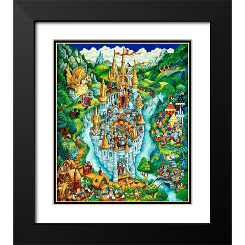 Cats Of Camelot Black Modern Wood Framed Art Print with Double Matting by Bell, Bill