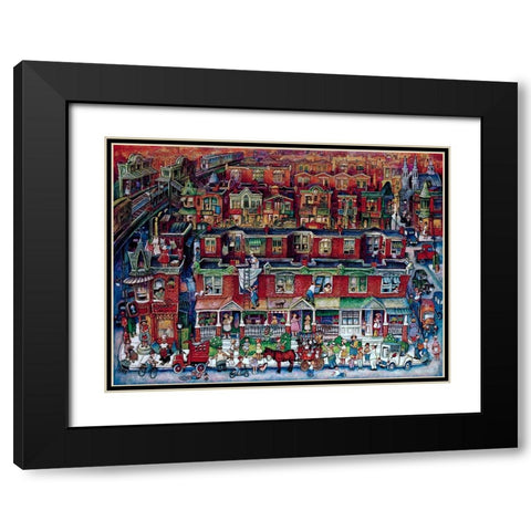 Neighborhood Black Modern Wood Framed Art Print with Double Matting by Bell, Bill