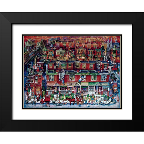 Neighborhood Black Modern Wood Framed Art Print with Double Matting by Bell, Bill