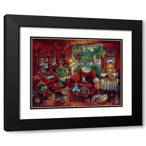 Red Room Black Modern Wood Framed Art Print with Double Matting by Bell, Bill