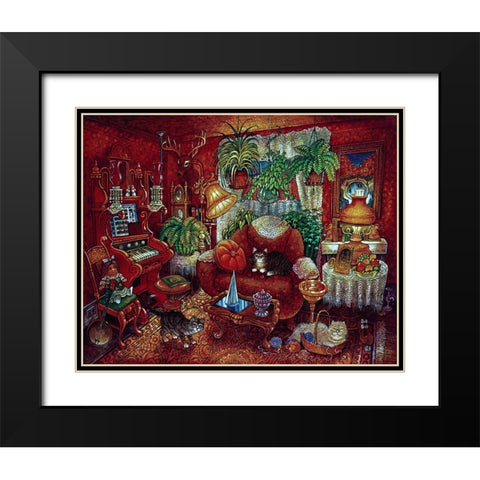 Red Room Black Modern Wood Framed Art Print with Double Matting by Bell, Bill