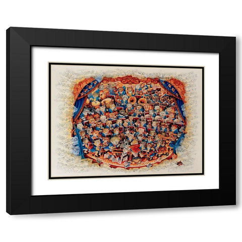 Beethoven Black Modern Wood Framed Art Print with Double Matting by Bell, Bill