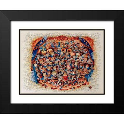 Beethoven Black Modern Wood Framed Art Print with Double Matting by Bell, Bill