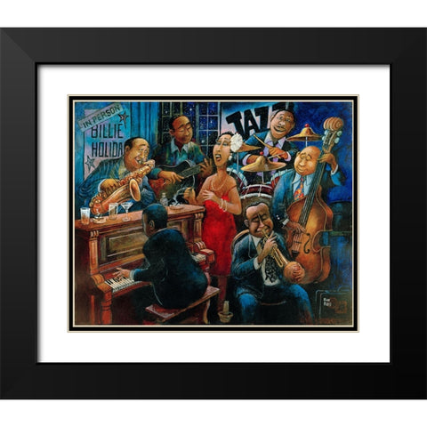 Lady in Red Black Modern Wood Framed Art Print with Double Matting by Bell, Bill