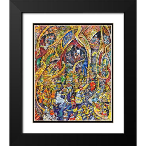 The Mask Of The Red Death  Poe Black Modern Wood Framed Art Print with Double Matting by Bell, Bill