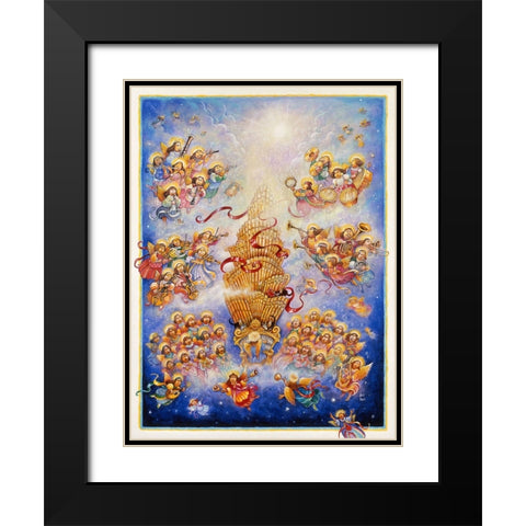 A Symphony Of Angels Black Modern Wood Framed Art Print with Double Matting by Bell, Bill