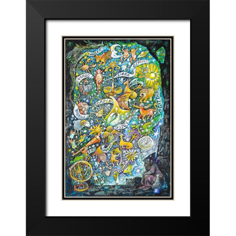 The Astrologers Dream Black Modern Wood Framed Art Print with Double Matting by Bell, Bill
