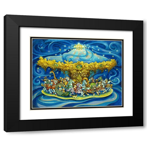 Carousel Black Modern Wood Framed Art Print with Double Matting by Bell, Bill