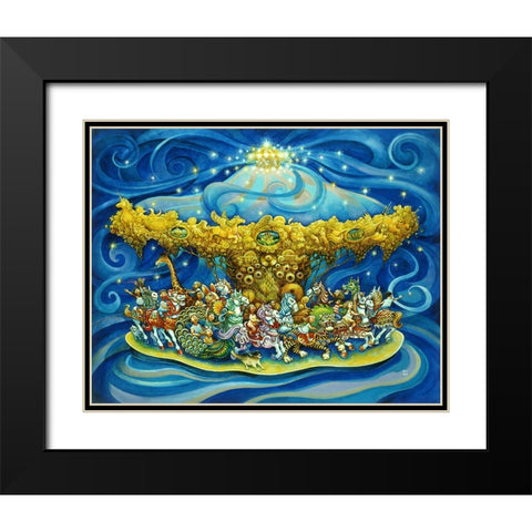 Carousel Black Modern Wood Framed Art Print with Double Matting by Bell, Bill