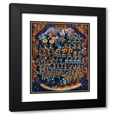 Concerto Black Modern Wood Framed Art Print with Double Matting by Bell, Bill