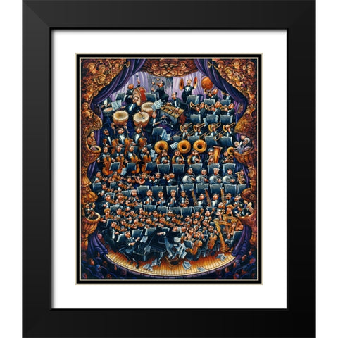 Concerto Black Modern Wood Framed Art Print with Double Matting by Bell, Bill