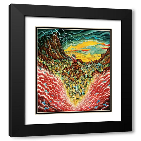 Parting The Red Sea Black Modern Wood Framed Art Print with Double Matting by Bell, Bill