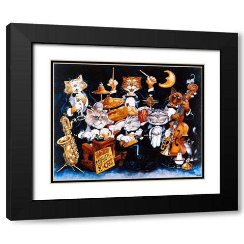 Jazz Sophisticats Black Modern Wood Framed Art Print with Double Matting by Bell, Bill