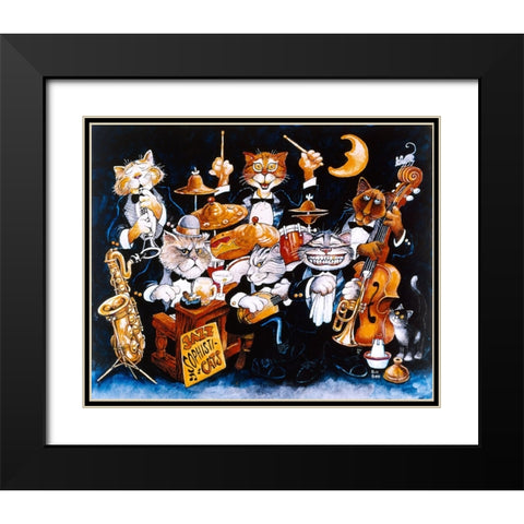 Jazz Sophisticats Black Modern Wood Framed Art Print with Double Matting by Bell, Bill