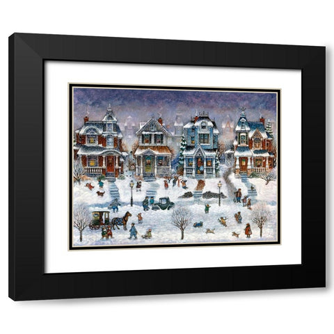 Snow Day Black Modern Wood Framed Art Print with Double Matting by Bell, Bill