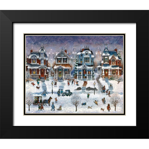Snow Day Black Modern Wood Framed Art Print with Double Matting by Bell, Bill