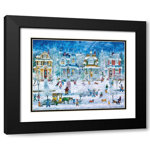 Wintertime Black Modern Wood Framed Art Print with Double Matting by Bell, Bill