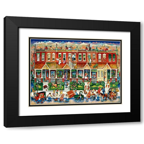 Row Houses  Black Modern Wood Framed Art Print with Double Matting by Bell, Bill