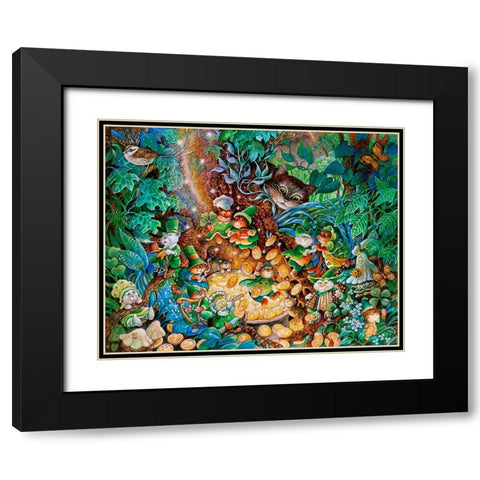 Cats Of Killarney Black Modern Wood Framed Art Print with Double Matting by Bell, Bill