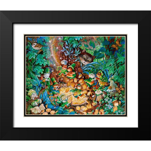 Cats Of Killarney Black Modern Wood Framed Art Print with Double Matting by Bell, Bill