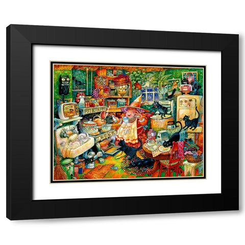 Witchin Kitchen  Black Modern Wood Framed Art Print with Double Matting by Bell, Bill